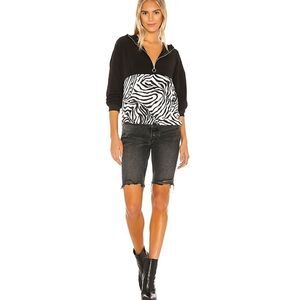 Small Tilly Zip up Spring Jacket in Black & White Zebra